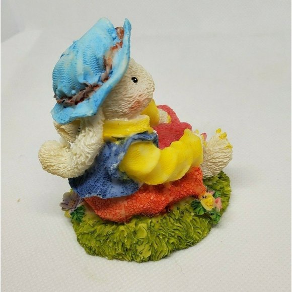 Bunny Sitting On Grass With Pink Book Ceramic/Porcelain Shelf Sitter Home Décor - Picture 2 of 12